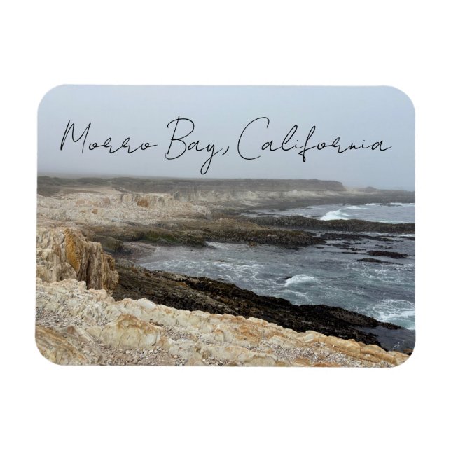Morro Bay California Ocean Cliffs Photography Magnet (Horizontal)