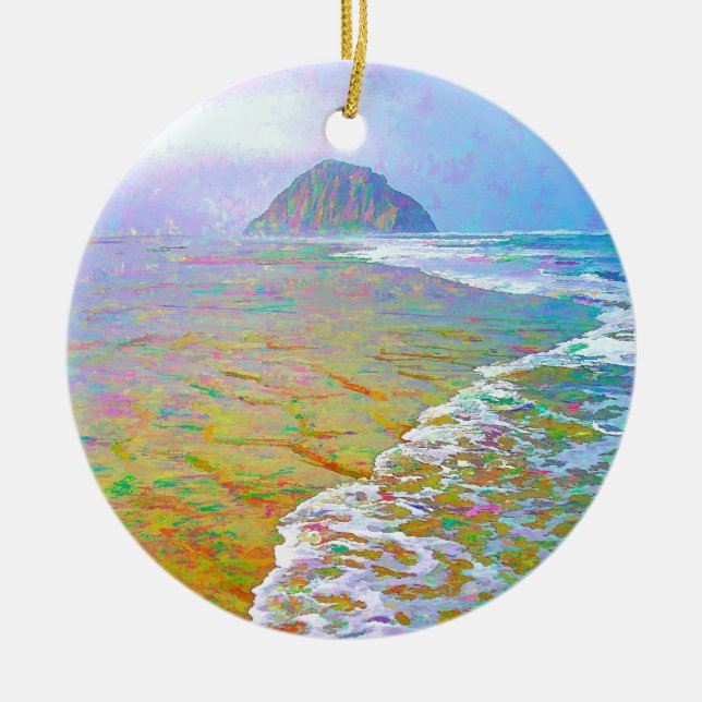 Morro Bay Painting Ceramic Ornament (Front)