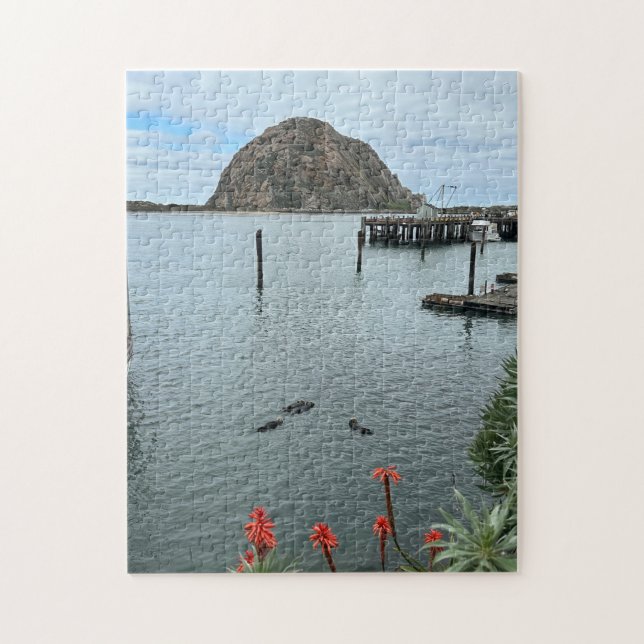 Morro Bay Rock with Otters Jigsaw Puzzle (Vertical)
