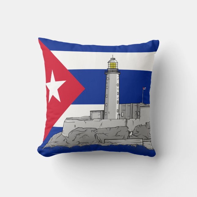 Morro Castle in Havana Throw Pillow (Front)