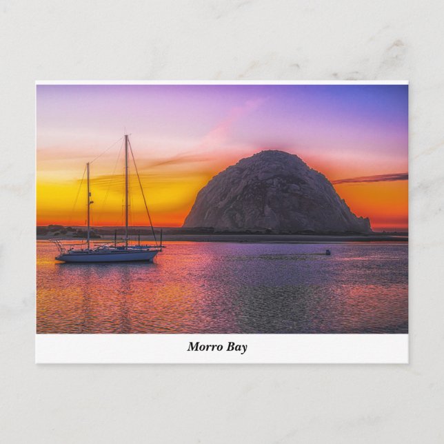 Morro Rock à Sunset carte postale (Devant)