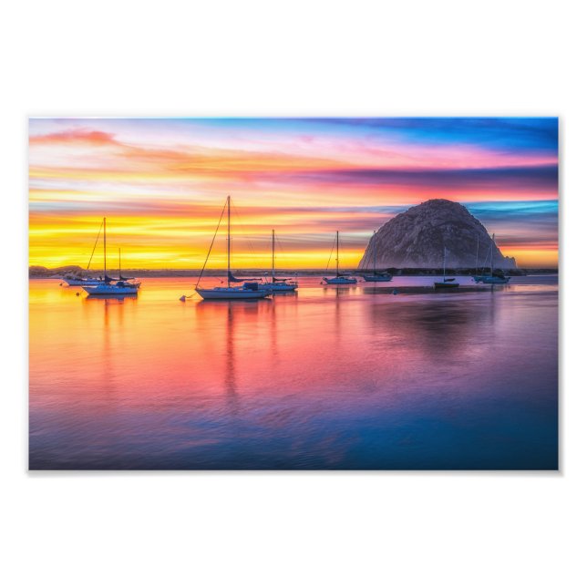 Morro Rock At Dusk Photo Print (Devant)