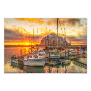 Morro Rock au coucher du soleil Impression photo