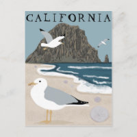 Morro Rock Bay Central California Beach Seagulls P