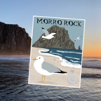 Morro Rock Bay Central California Beach Seagulls