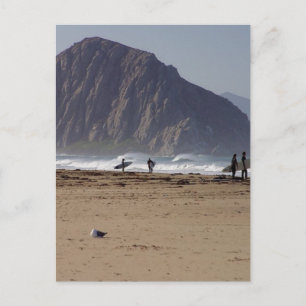 Morro Rock Beaches Surfers Postcard