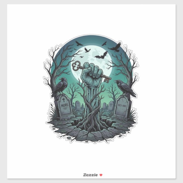 Mors Zombie Hand Skeleton Key Tombstone Ravens Hal (Sheet)