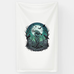 Mors Zombie Hand Skeleton Key Tombstone Ravens Hal Banner