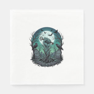 Mors Zombie Hand Skeleton Key Tombstone Ravens Hal Napkin