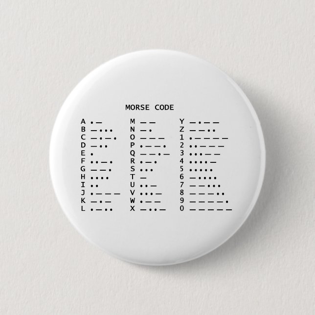 Morse Code 2 Inch Round Button (Front)