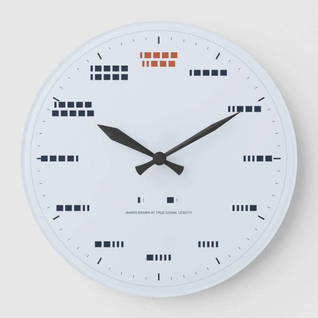 Morse Code Clock - True Signal Length, Sky Blue (Front)