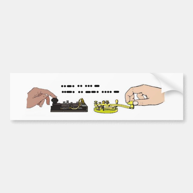 Morse Code Fist Fight Bumper Sticker (Front)