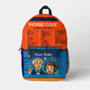 Morse Code & HAM Radio Kids Custom Name Printed Backpack