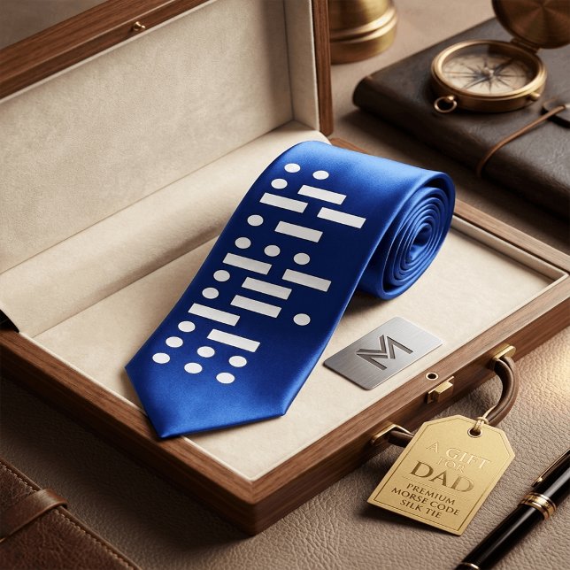 Morse Code "I Am a Smartass" Funny Cool Blue Tie (Creator Uploaded)