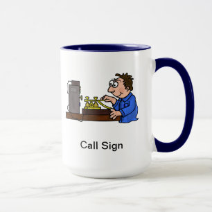 Morse Code Male Operator Brown Hair Mug  Customize