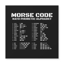 Morse Code & NATO Educational Design Black & White