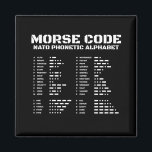 Morse Code & NATO Educational Design Magnet<br><div class="desc">Encrypted compositions presented in Morse code and the NATO phonetic alphabet, bringing harmony to the graphic world of sounds. A project that celebrates harmony and coordination. A magnificent mosaic of letters, numbers 0 to 9, and Morse code symbols creates a one-of-a-kind pattern on this product, enticing with subtle complexity and...</div>