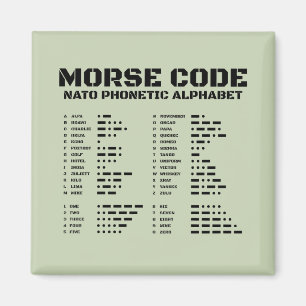 Morse Code NATO Phonetic Alphabet Tactical A Z Magnet