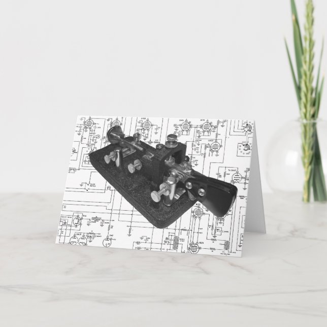 Morse Code Radio Key Schematic Greeting Card (Front)