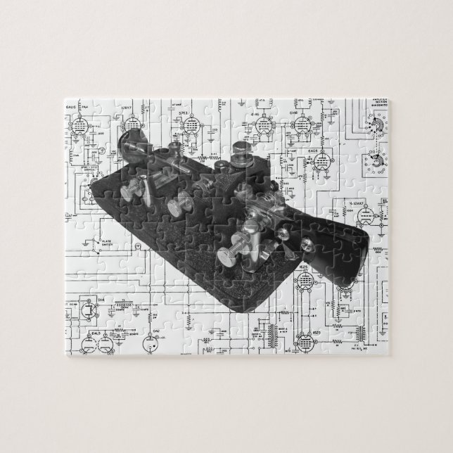 Morse Code Radio Key Schematic Jigsaw Puzzle (Horizontal)