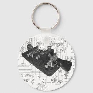Morse Code Radio Key Schematic Keychain