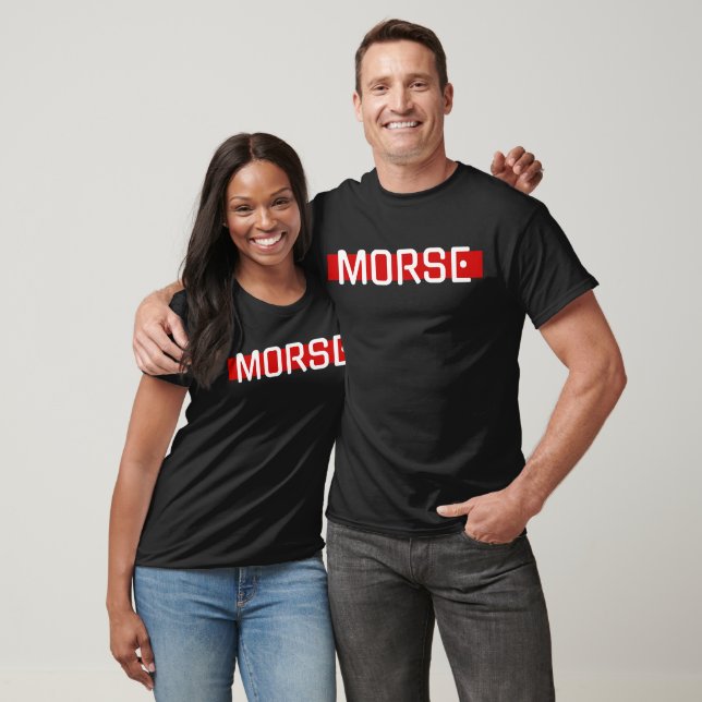 MORSE Minimalist Design with Red Line T-Shirt (Unisex)