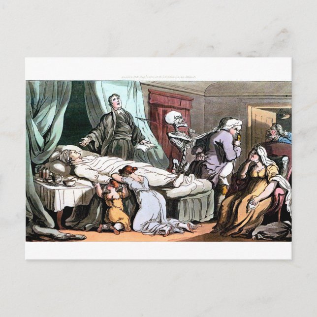Mort à la carte postale du lit de mort (Devant)