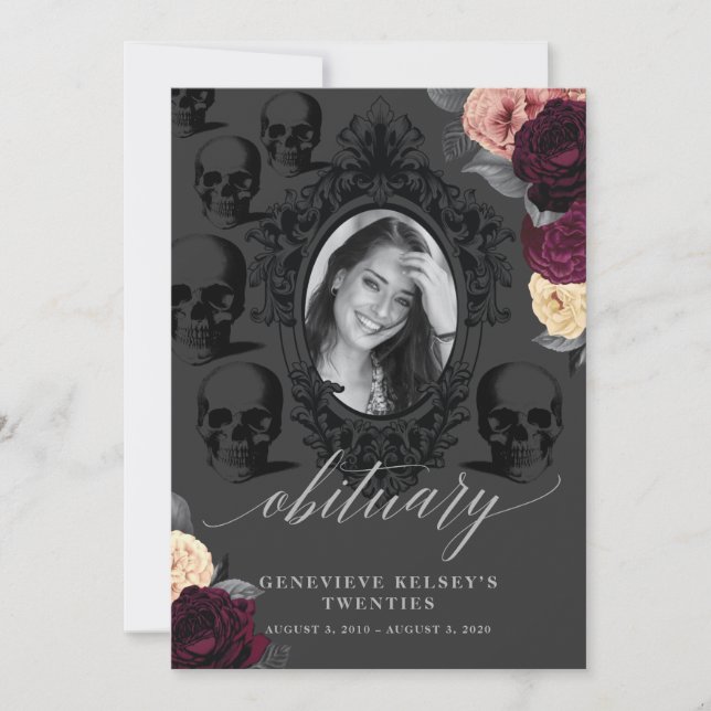 Mort à ma carte de faire-part de jeunesse (Devant)