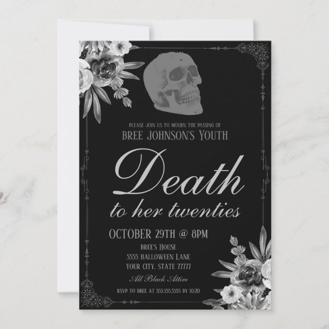 Mort À Sa Vingtaine Invitation (Devant)