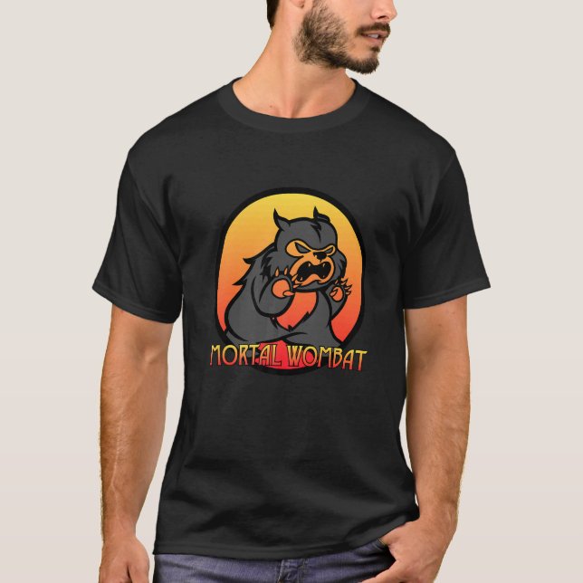 Mortal Wombat Australian Animal Gamer T-Shirt (Front)