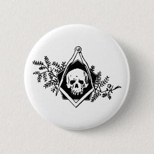 Mortality Square and Compasses 2 Inch Round Button