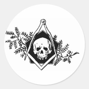 Mortality Square and Compasses Classic Round Sticker