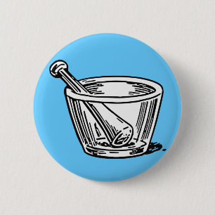 Mortar and Pestle 2 Inch Round Button