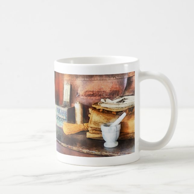 Mortar and Pestle and Box of Cocoa Coffee Mug (Right)