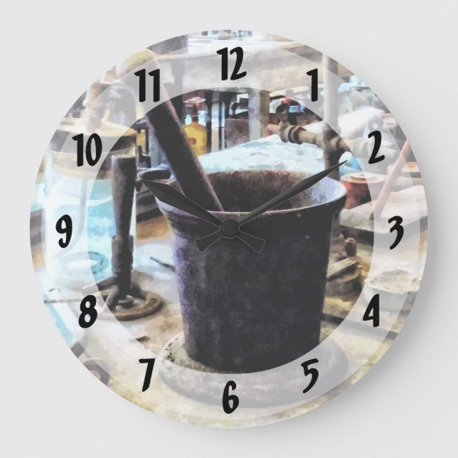 Mortar and Pestle in Chem Lab Large Clock (Front)