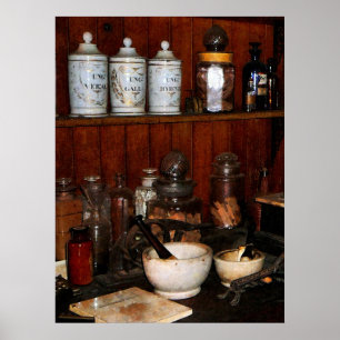 Mortar and Pestle in Drug Store Poster