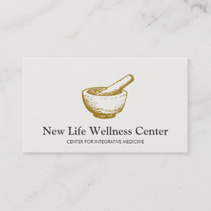 Mortar and Pestle Logo Integrative Doctor Business Card
