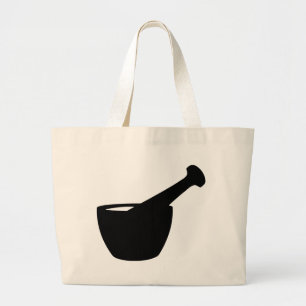 Mortar And Pestle Silhouette Pharmacist Gift Large Tote Bag