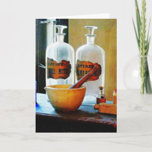 Mortar and Pestle With Bottles Card