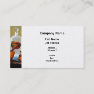 Mortar and Pestle With Bottles - Platinum Finish Business Card