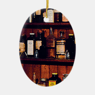 Mortar and Pestles and Medicine Bottles Ceramic Ornament