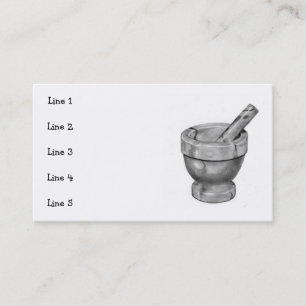MORTAR, PESTLE: BUSINESS CARD: PENCIL ART CARD