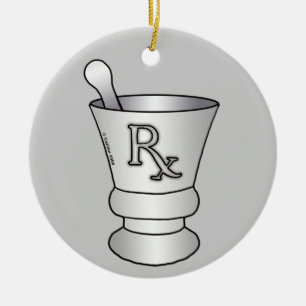 Mortar Pestle Ceramic Ornament