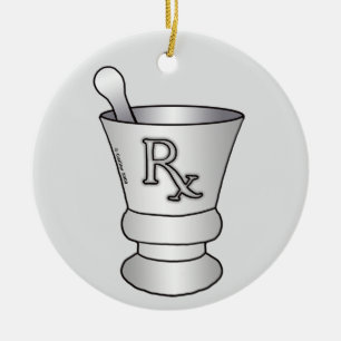 Mortar Pestle Ceramic Ornament