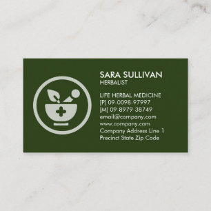 Mortar Pestle Herbal Medicine Herbs Business Card