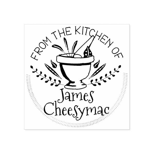Mortar pestle herbs culinary from the kitchen of rubber stamp (Imprint)