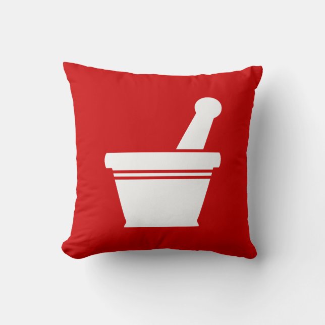 Mortar & Pestle Throw Pillow (Front)