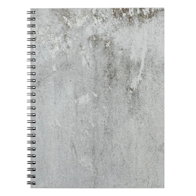 Mortar wall aged grey white black notebook (Front)