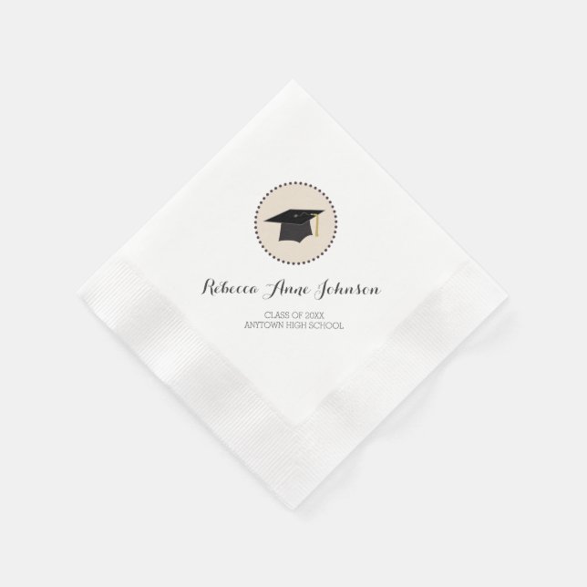 Mortarboard Customizable Graduation Napkin (Corner)
