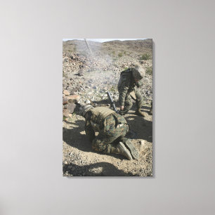 Mortarmen cover their ears and avert their eyes canvas print